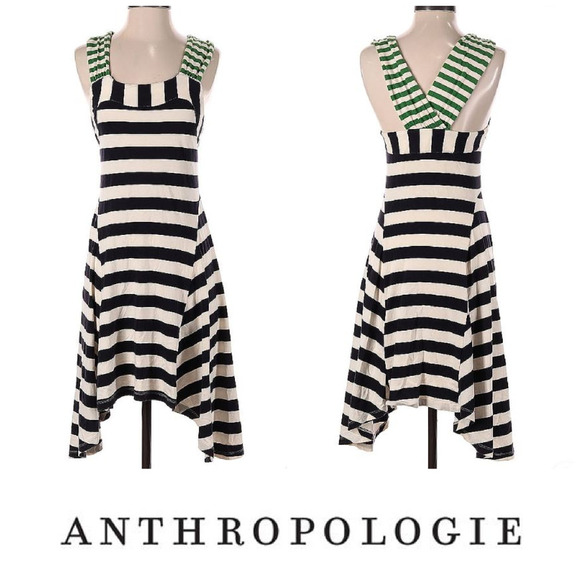 Anthropologie Dresses & Skirts - Anthropologie HWR Monogram Sz XS Split Stripes Striped Tank Dress Sundress